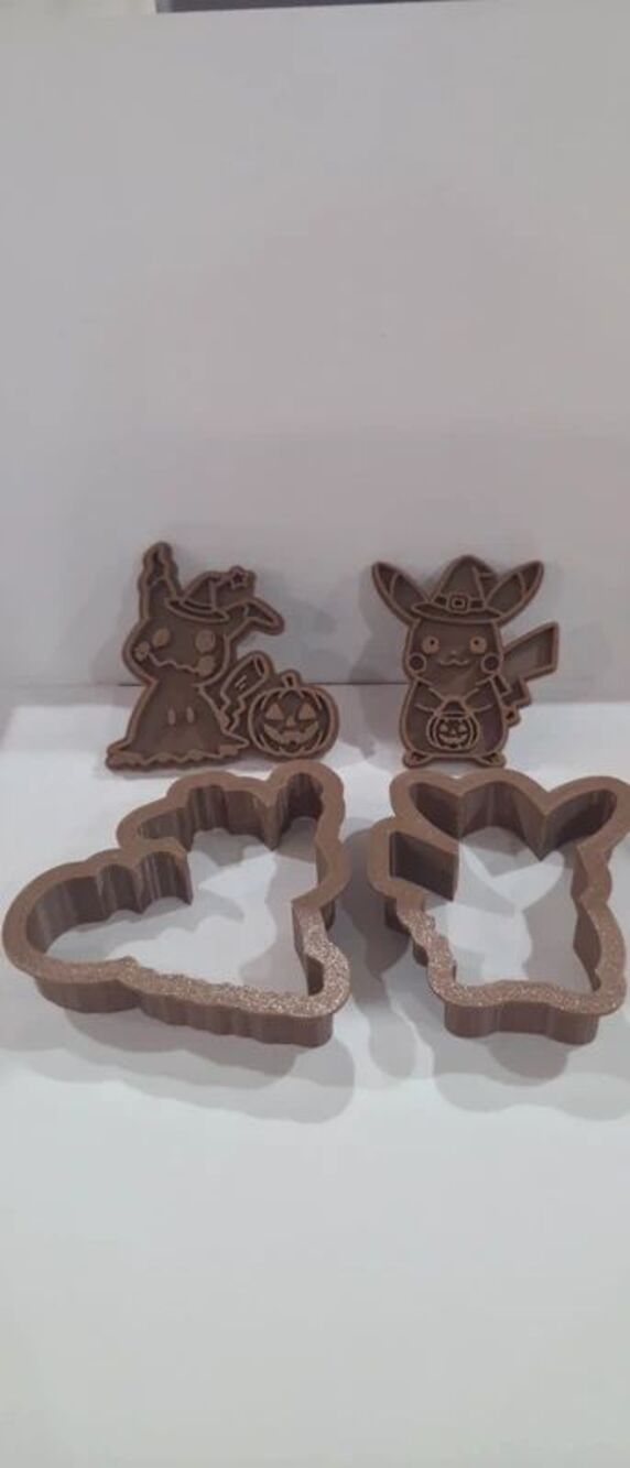 Pokemon Halloween 4 inch cookie cutters with stamps and handles 3d printed